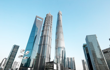 the modern building of the lujiazui financial centre in shanghai china.