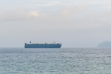 cruise liner going out of a port