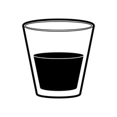 cup of glass with beverage icon image vector illustration design  black and white