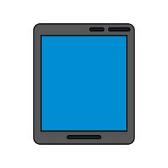 tablet with blue screen icon image vector illustration design 