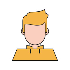 blonde man wearing hoodie portrait  avatar icon image vector illustration design 