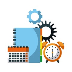 time business clock alert calendar address book vector illustration