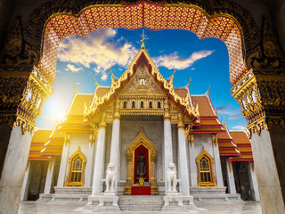 Marble Temple of Bangkok Thailand. Wat Benchamabopitr Dusitvanaram Bangkok THAILAND