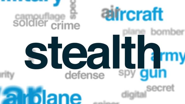 Stealth animated word cloud, text design animation.