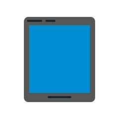 tablet with blue screen icon image vector illustration design