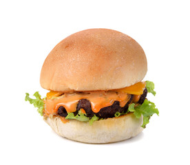 hamburger beef isolated on white background