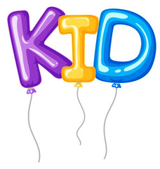 Baloons for word kid