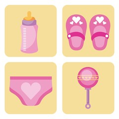cute design elements for baby shower vector illustration