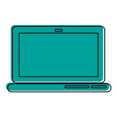 laptop computer icon image vector illustration design  blue color
