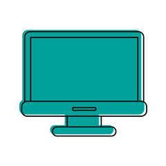 computer monitor icon image vector illustration design  blue color