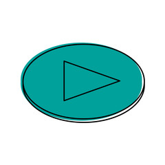 circle frame and play icon image vector illustration design  blue color
