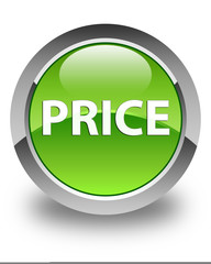 Price glossy green round button