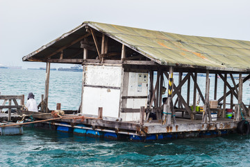 Fototapeta na wymiar fishing boat, Natural View in Island : Trip to Sichang Island in Thailand