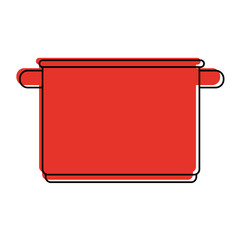 pot kitchenware icon image vector illustration design  red color