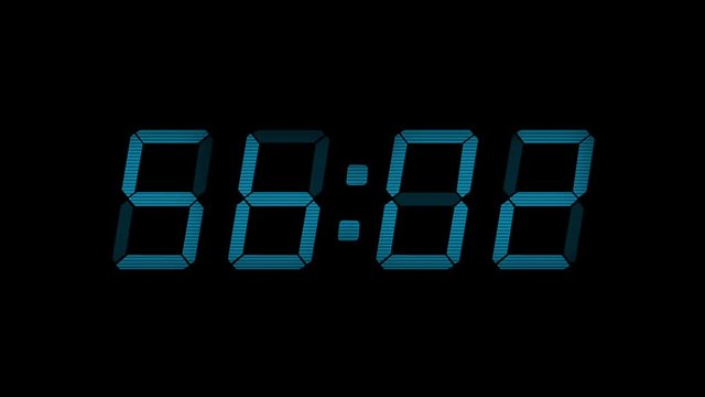 60 Second Blue Digital Countdown Display