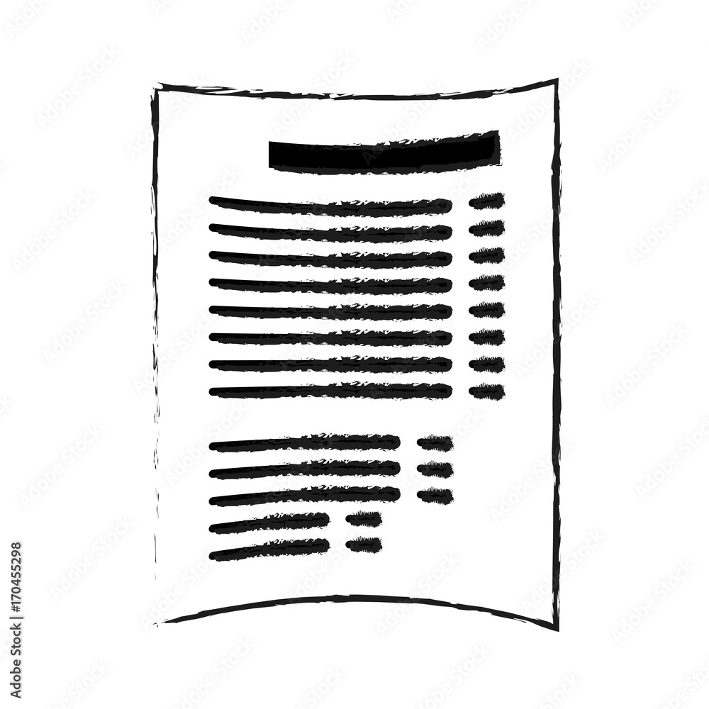 Poster paper document with lines icon image vector illustration design black sketch line