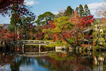 Fototapeta na wymiar Eikan-do temple with autumn garden, Kyoto
