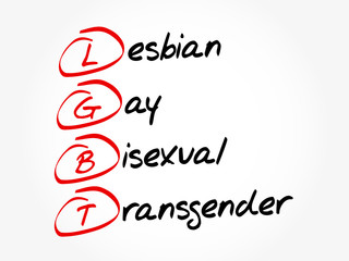 LGBT - lesbian, gay, bisexual, transgender, acronym concept background