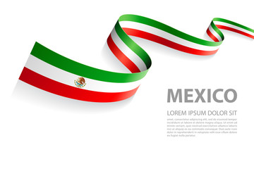 Mexican flag vector banner