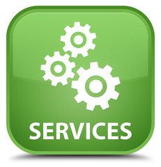 Services (gears icon) special soft green square button