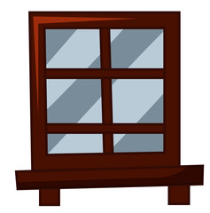 Window with wooden frame