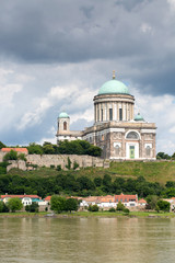 Fototapeta na wymiar Cathedral in Esztergom town on Duna river
