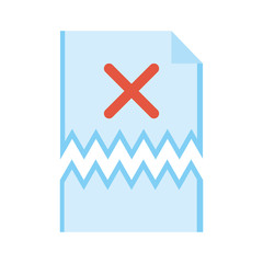 Obraz premium x error teared paper icon image vector illustration design 