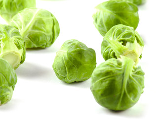 Fresh green brussels cabbage