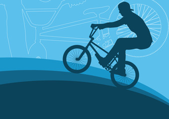 Fototapeta na wymiar Bicycle extreme freestyle rider action vector abstract