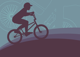 Bicycle extreme freestyle rider action vector abstract
