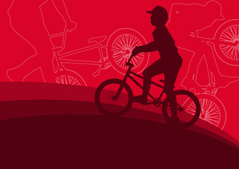 Obraz premium Bicycle extreme freestyle rider action vector abstract