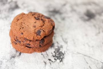 Chocolate biscuit with chocolate drop