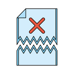 Fototapeta premium x error teared paper icon image vector illustration design 