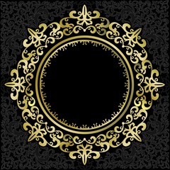 Vorlagen für runde Rahmen in Gold