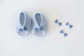 hand made soft baby bootees with cute laces