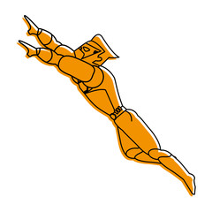 superhero flying avatar icon image vector illustration design  yellow color