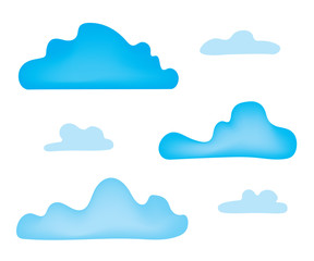 set of blue clouds- vector illustration