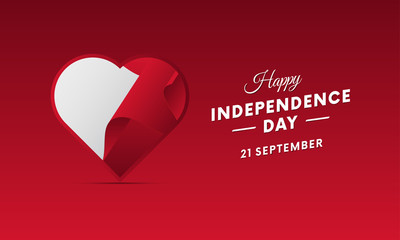 Banner or poster of Malta independence day celebration. Waving flag. Vector illustration.