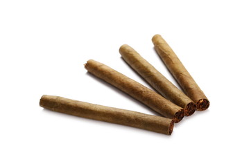 Cigarillos without filter isolated over white background