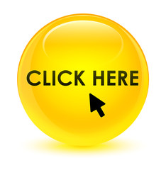 Click here glassy yellow round button