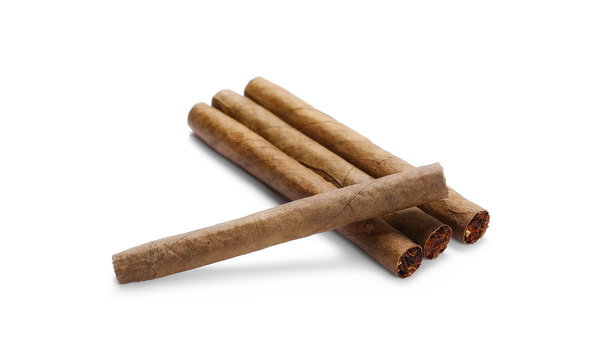 Cigarillos without filter isolated over white background