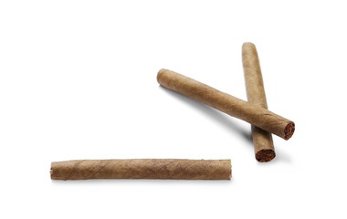 Cigarillos without filter isolated over white background