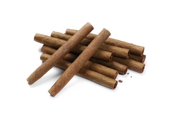 Cigarillos without filter isolated over white background