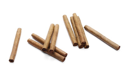 Cigarillos without filter isolated over white background