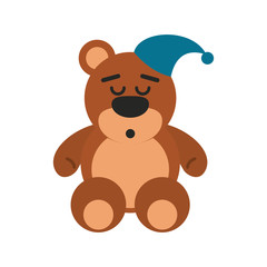 teddy bear sleep related icon image vector illustration design 