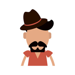 hipster man wearing hat avatar icon image vector illustration design 