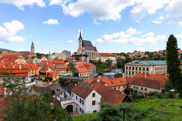 Fototapeta na wymiar Cesky Krumlov - View of the small city in the South Bohemian Region of the Czech Republic. Old Ceský Krumlov is a UNESCO World Heritage Site.