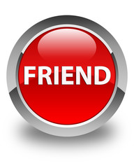 Friend glossy red round button
