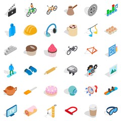 Megaphone icons set, isometric style