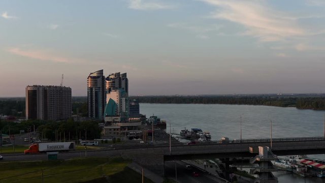 Timelapse of the city Barnaul, Altai, Russia